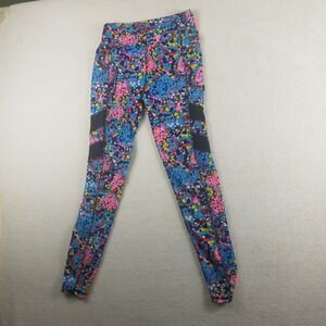 POP Fit Womens Mosaic Geometric Print‎ Mesh Panel High Waisted Leggings Small